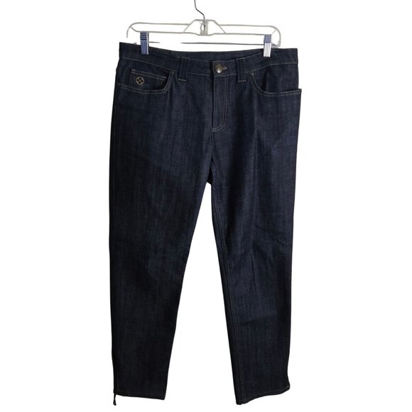 Louis Vuitton Straight Leg Dark Denim Jeans Flap Pocket Logo Size 44/10 - Picture 2 of 14
